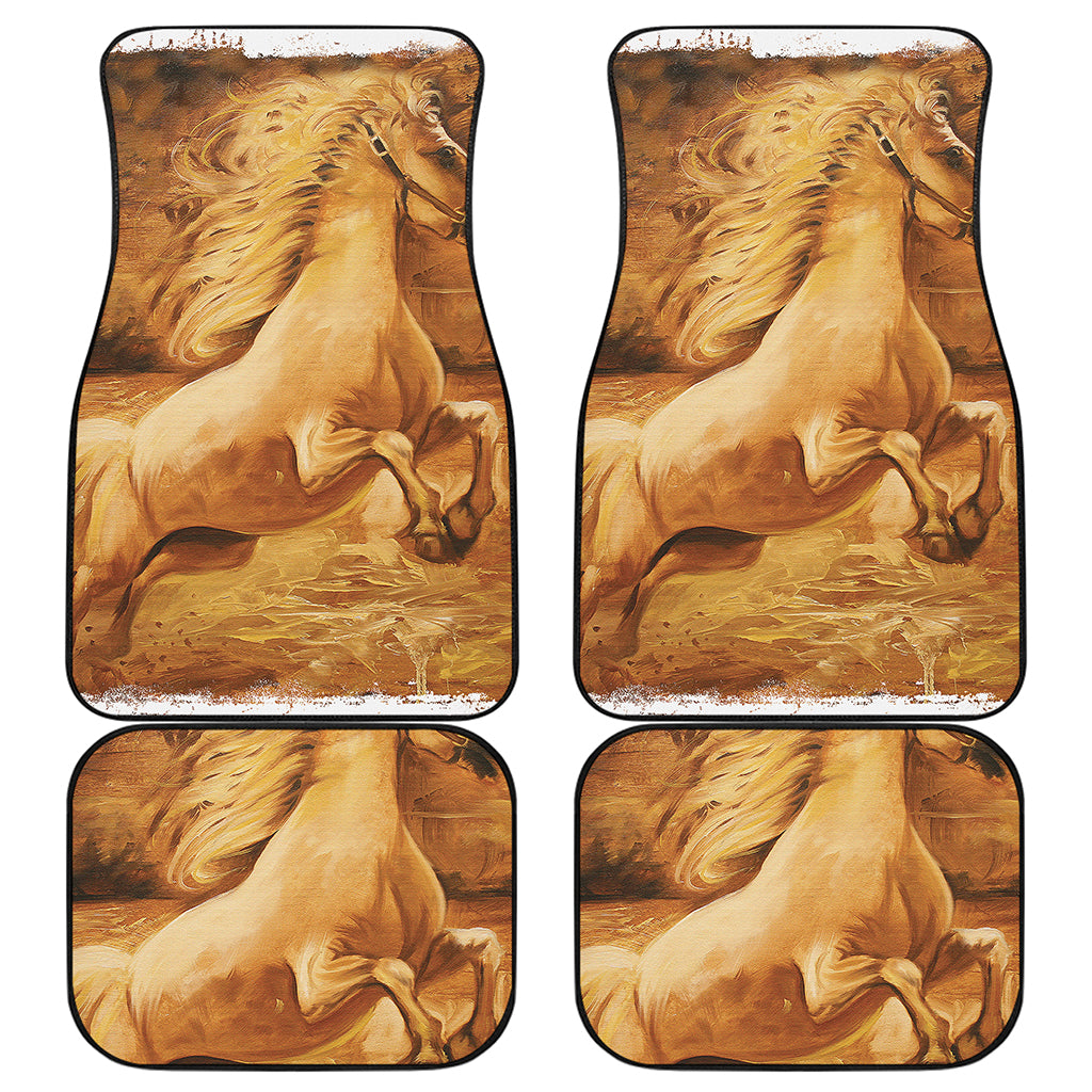 Vintage Horse Painting Print Front and Back Car Floor Mats