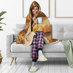 Vintage Horse Painting Print Hooded Blanket