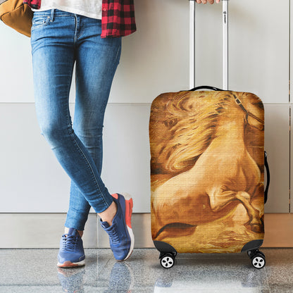 Vintage Horse Painting Print Luggage Cover