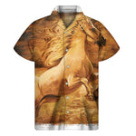 Vintage Horse Painting Print Men's Short Sleeve Shirt