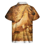 Vintage Horse Painting Print Men's Short Sleeve Shirt