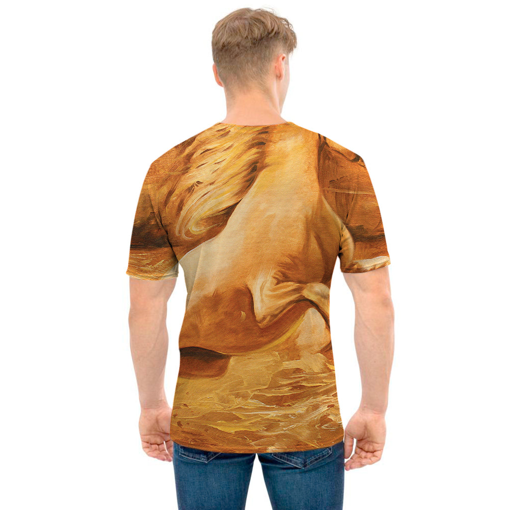 Vintage Horse Painting Print Men's T-Shirt