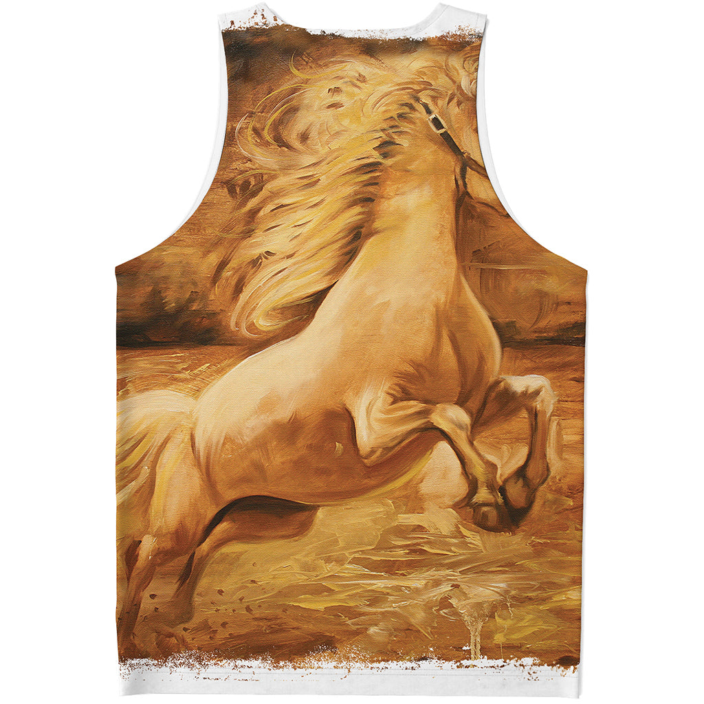 Vintage Horse Painting Print Men's Tank Top