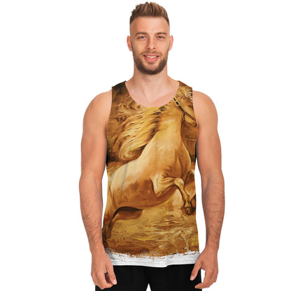 Vintage Horse Painting Print Men's Tank Top