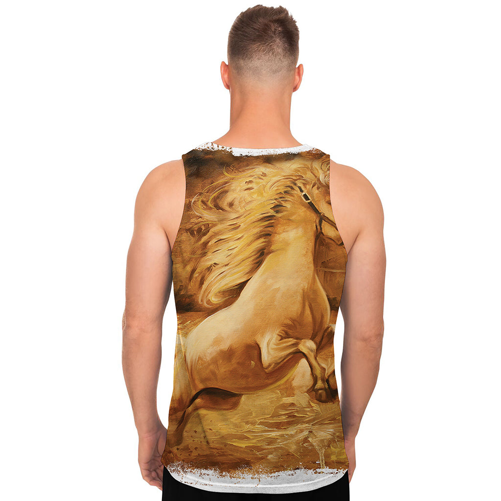 Vintage Horse Painting Print Men's Tank Top