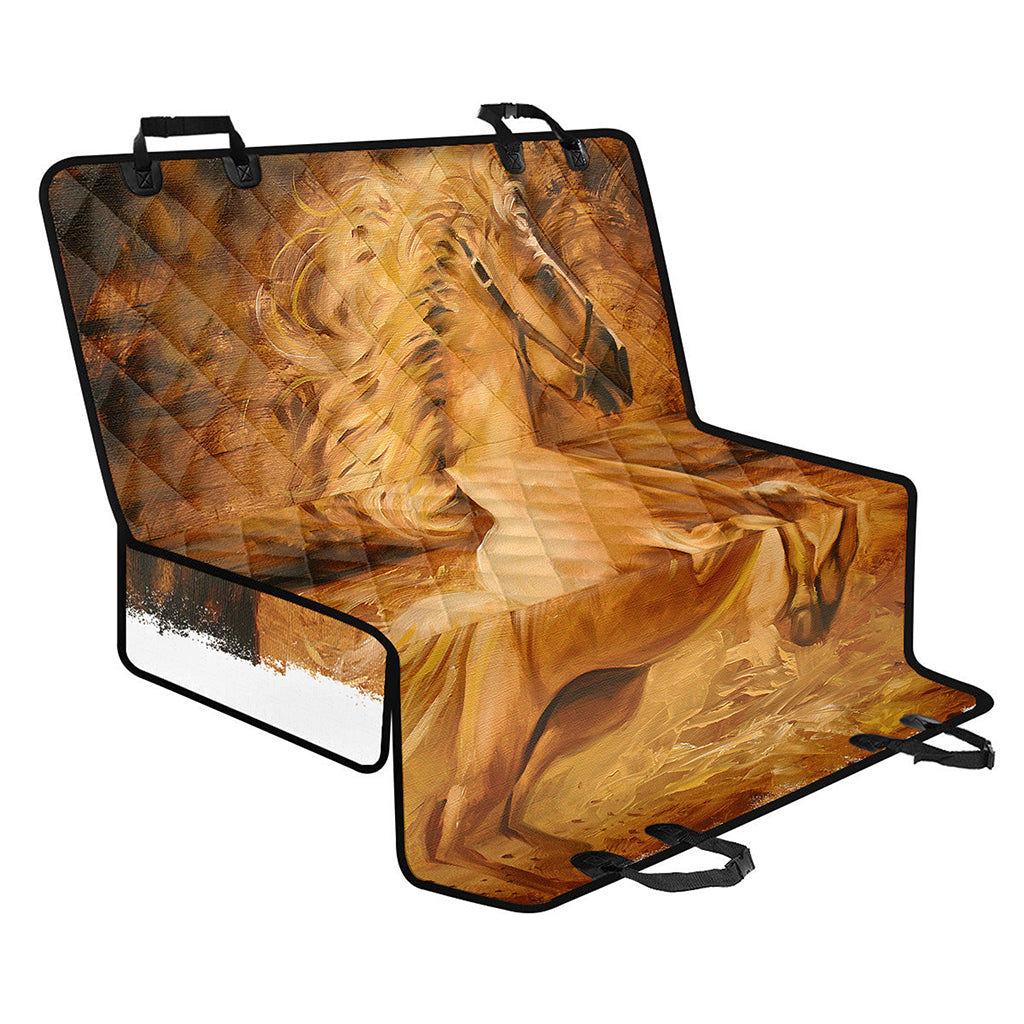Vintage Horse Painting Print Pet Car Back Seat Cover