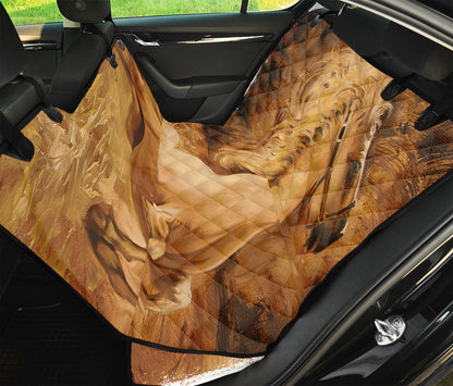Vintage Horse Painting Print Pet Car Back Seat Cover