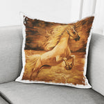 Vintage Horse Painting Print Pillow Cover