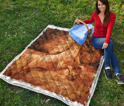 Vintage Horse Painting Print Quilt