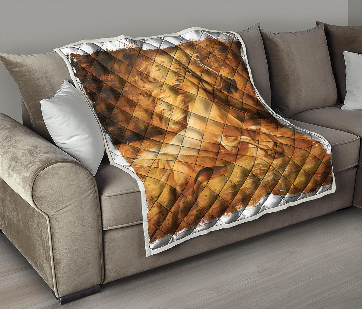 Vintage Horse Painting Print Quilt