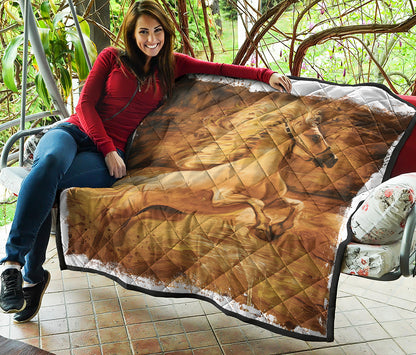 Vintage Horse Painting Print Quilt