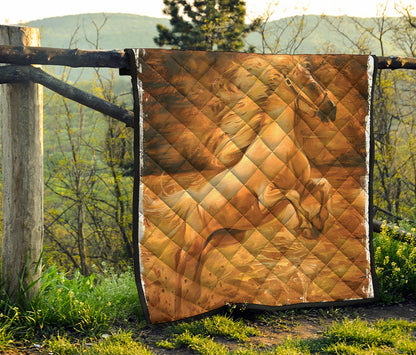 Vintage Horse Painting Print Quilt