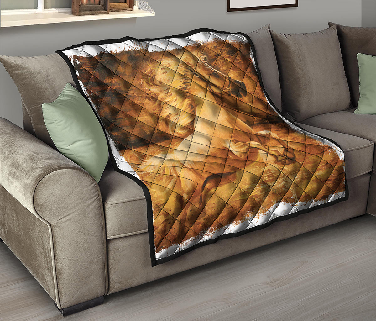 Vintage Horse Painting Print Quilt