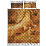 Vintage Horse Painting Print Quilt Bed Set
