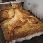 Vintage Horse Painting Print Quilt Bed Set
