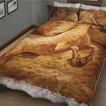 Vintage Horse Painting Print Quilt Bed Set