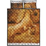 Vintage Horse Painting Print Quilt Bed Set