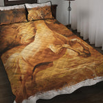 Vintage Horse Painting Print Quilt Bed Set