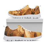 Vintage Horse Painting Print White Sneakers