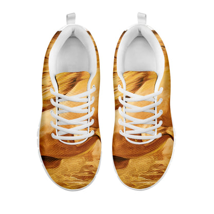 Vintage Horse Painting Print White Sneakers