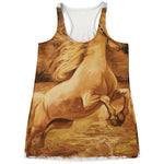 Vintage Horse Painting Print Women's Racerback Tank Top
