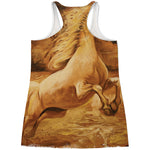 Vintage Horse Painting Print Women's Racerback Tank Top