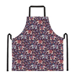 Vintage Indian Elephant Pattern Print Apron