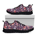 Vintage Indian Elephant Pattern Print Black Running Shoes