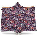 Vintage Indian Elephant Pattern Print Hooded Blanket