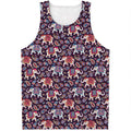 Vintage Indian Elephant Pattern Print Men's Tank Top