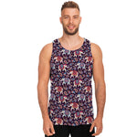 Vintage Indian Elephant Pattern Print Men's Tank Top