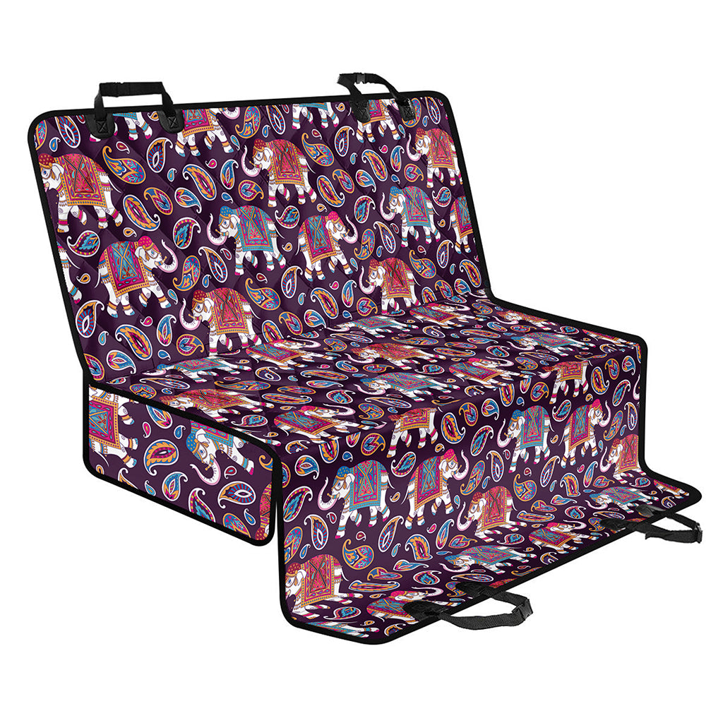 Vintage Indian Elephant Pattern Print Pet Car Back Seat Cover