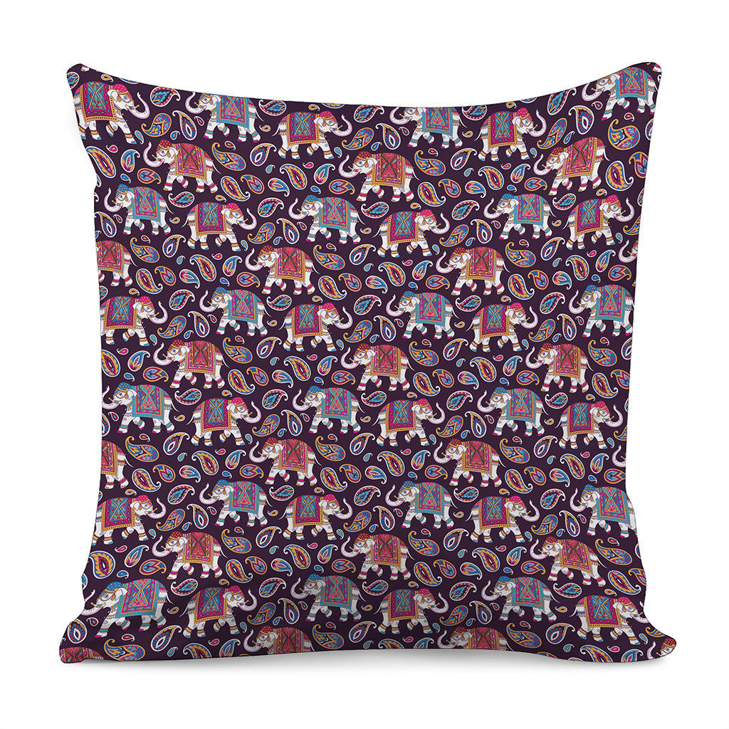 Vintage Indian Elephant Pattern Print Pillow Cover