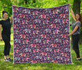 Vintage Indian Elephant Pattern Print Quilt