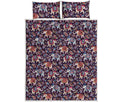 Vintage Indian Elephant Pattern Print Quilt Bed Set