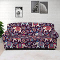 Vintage Indian Elephant Pattern Print Sofa Cover