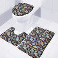 Vintage Indian Floral Pattern Print 3 Piece Bath Mat Set