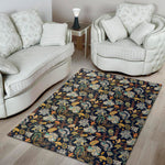 Vintage Indian Floral Pattern Print Area Rug