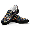 Vintage Indian Floral Pattern Print Black Slip On Sneakers