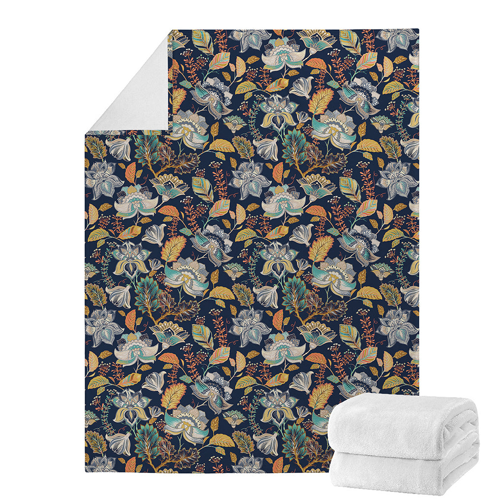 Vintage Indian Floral Pattern Print Blanket
