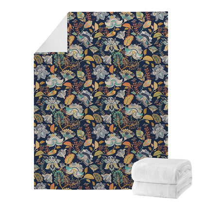 Vintage Indian Floral Pattern Print Blanket
