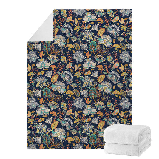 Vintage Indian Floral Pattern Print Blanket