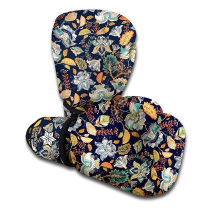 Vintage Indian Floral Pattern Print Boxing Gloves