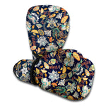 Vintage Indian Floral Pattern Print Boxing Gloves