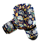 Vintage Indian Floral Pattern Print Boxing Gloves