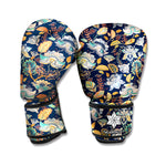 Vintage Indian Floral Pattern Print Boxing Gloves
