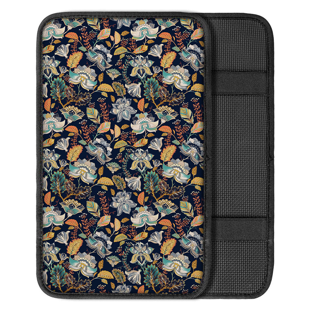 Vintage Indian Floral Pattern Print Car Center Console Cover