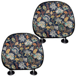 Vintage Indian Floral Pattern Print Car Headrest Covers