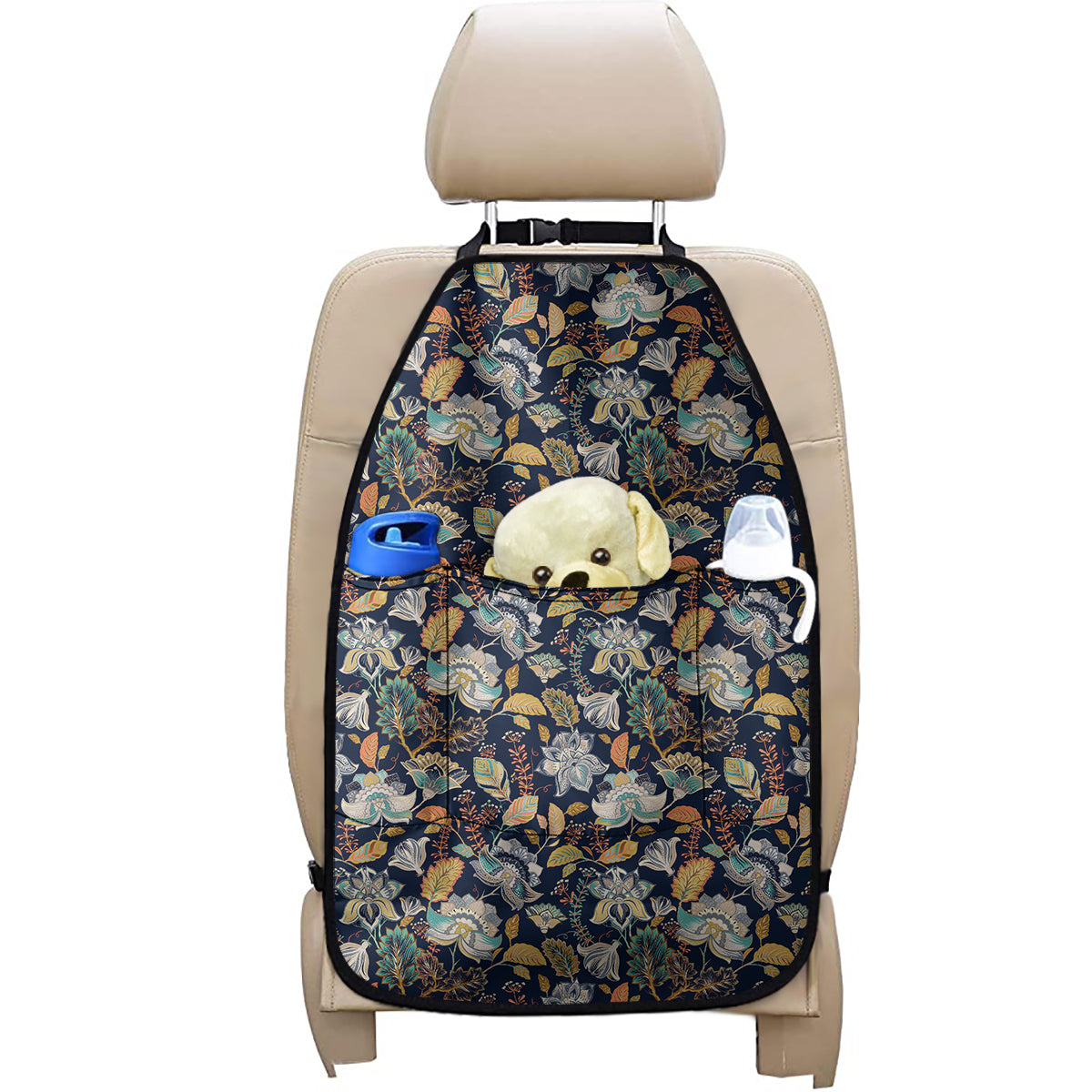 Vintage Indian Floral Pattern Print Car Seat Organizers