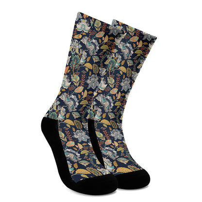 Vintage Indian Floral Pattern Print Crew Socks